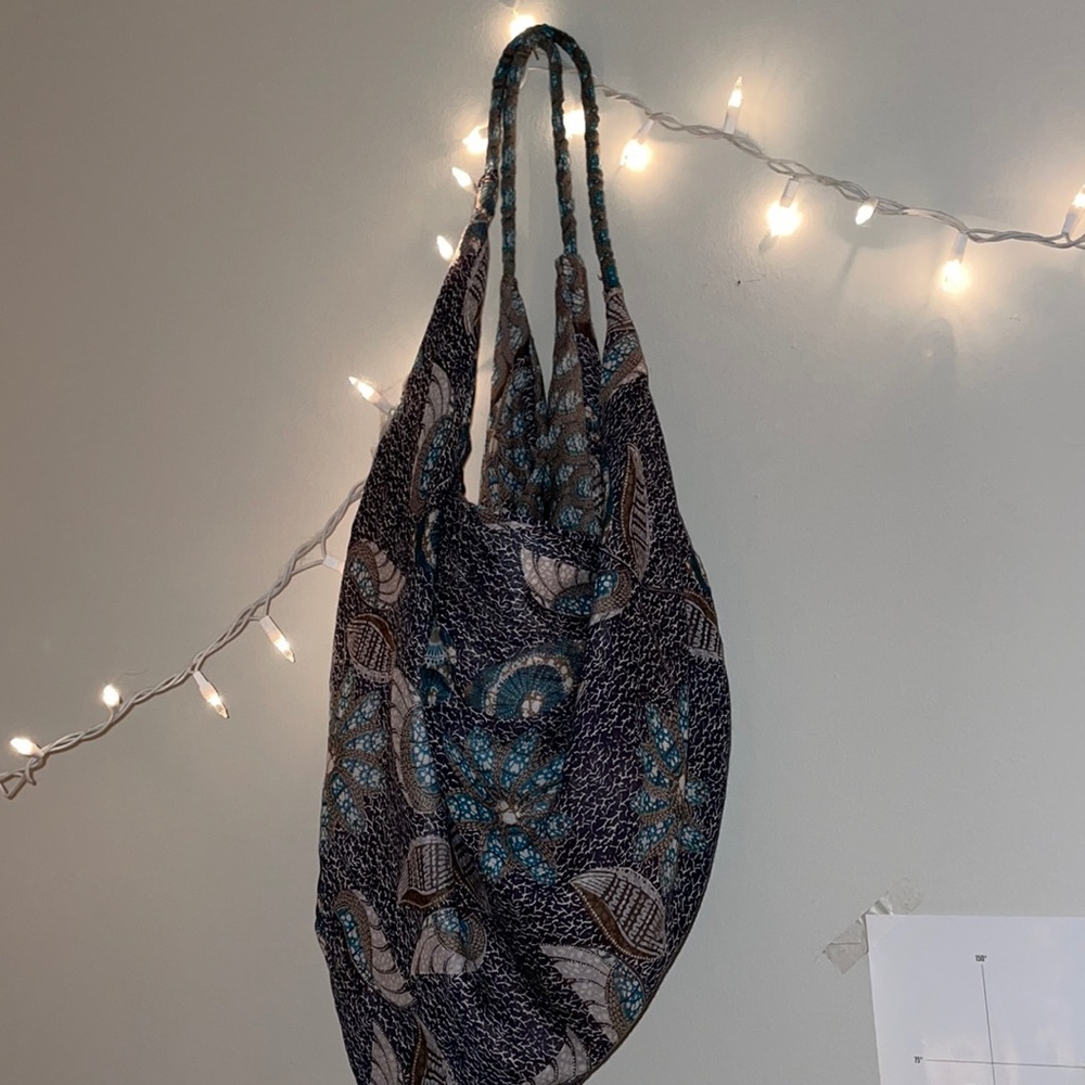 Bohemian Blue and White Banana Tote